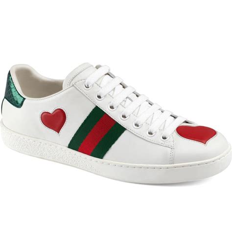 gucci heart shoe|Gucci ace sneakers heart.